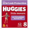 Huggies Size 8 Diapers, Little Movers Baby Diapers, Size 8 (46+ lbs), 62 Count 🍁 All In One Marketplace Canada