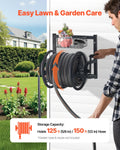 VEVOR Wall Mounted Garden Hose Reel, Holds 125 ft 5/8-inch Hose, Heavy-Duty Water Hose Winder, Space-Saving Design, Outdoor Manual Reel with Brass Fitting and Storage Basket for Yard Lawn 🍁 All In One Marketplace Canada