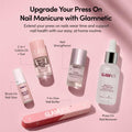 Glamnetic Press On Nails - Ma Damn | French Tip Nails, UV Finish Short Pointed Almond Shape, Reusable Semi-Transparent Nails in 12 Sizes - 24 Nail Kit with Glue 🍁 All In One Marketplace Canada