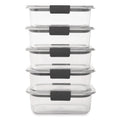 Rubbermaid 10-Piece Brilliance Food Storage Containers with Lids for Lunch, Meal Prep, and Leftovers, Dishwasher Safe, 3.2-Cup, Clear/Grey 🍁 All In One Marketplace Canada