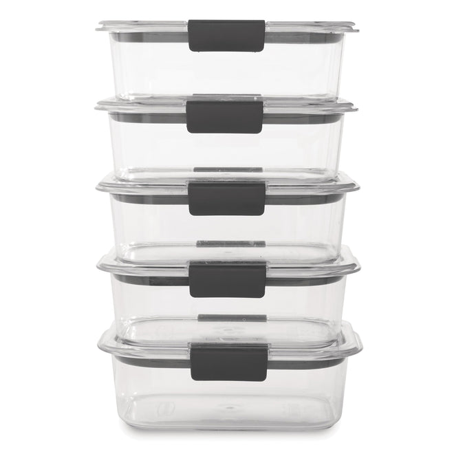 Rubbermaid 10-Piece Brilliance Food Storage Containers with Lids for Lunch, Meal Prep, and Leftovers, Dishwasher Safe, 3.2-Cup, Clear/Grey 🍁 All In One Marketplace Canada