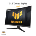 ASUS TUF Gaming 31.5” 1440P Curved HDR Gaming Monitor (VG32WQ3B) – QHD (2560 x 1440), 180Hz, 0.5ms, 1500R, Extreme Low Motion Blur, FreeSync, 90% DCI-P3, Shadow Boost, DisplayWidget, 3 yr Warranty 🍁 All In One Marketplace Canada