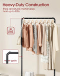 Sakugi Clothing Rack - Movable Multi-Functional Coat Rack with 4 Universal Wheels, Long-Lasting Metal Clothes Rack with Extra Storage Shelf for Bedroom, Office, Laundry(Black, 73W x 43.5D x 150H cm) 🍁 All In One Marketplace Canada