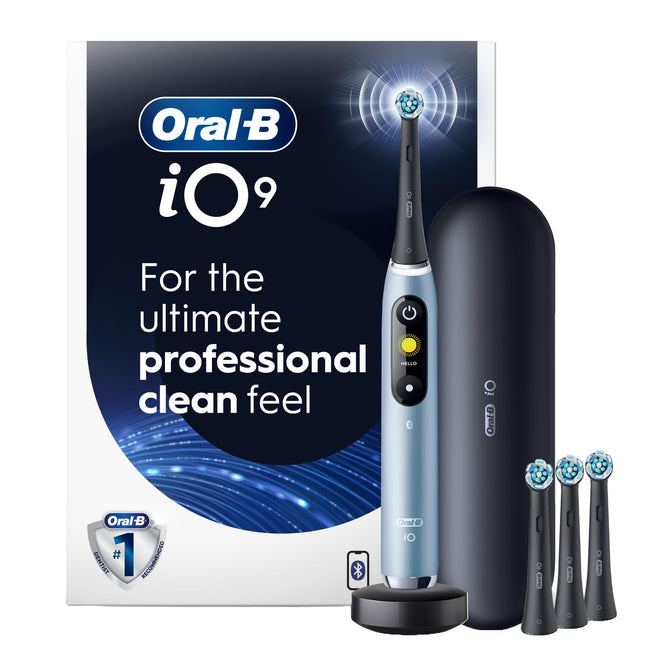 Oral-B iO9 Electric Toothbrush, for the Ultimate Professional Clean Feel, Aquamarine, Rechargeable Electric Toothbrushes, iO Series 9 with 1 Power Toothbrush, 4 Brush Heads, and 1 Charging Travel Case 🍁 All In One Marketplace Canada