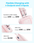 Anker Zolo Power Bank, 20,000mAh 45W Max Fast Portable Charger with Built-in USB-C Cable, USB C&A, 40W Battery Pack for iPhone 17 Series, MacBook, Samsung, and More (Built-in C Cable*2) 🍁 All In One Marketplace Canada