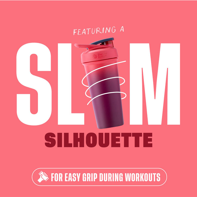 BlenderBottle Strada Sleek Shaker Cup Insulated Stainless Steel Water Bottle with Wire Whisk, 25-Ounce, Sangria Ombre 🍁 All In One Marketplace Canada