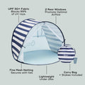 Babymoov Anti-UV Baby & Toddler Beach Tent, Pop-Up Sun Shade Shelter with UPF 50+ Protection, Portable Outdoor Canopy, Ventilated Shade, Floor Mat & Carry Bag, Marine 🍁 All In One Marketplace Canada