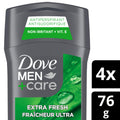 Dove Men+Care Antiperspirant Stick for 72h sweat & odour protection Extra Fresh with Triple Action moisturizer to help prevent skin irritation caused by dryness, 76g (Pack of 4) 🍁 All In One Marketplace Canada