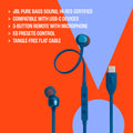 JBL Tune 310C - USB-C Wired Hi-Res in-Ear Headphones, Tangle-Free Flat Cable, 3-Button Remote with Microphone (Black) 🍁 All In One Marketplace Canada
