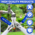 Garden Hose Splitter 2 Way, 304 Stainless Steel Heavy Duty Water Hose Splitter with Long Handle, 3/4" GHT Thread Y Valve Water Garden Hose Tap Adapter, Full Flow Water Splitter Connector 🍁 All In One Marketplace Canada