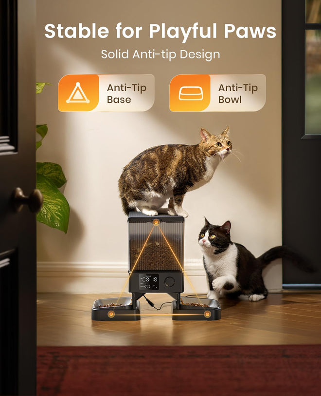 oneisall Automatic Cat Feeder for 2 Cats, 20 Cups/5L Automatic Cat Food Dispenser for Small Pets Indoor, Timed Cat Feeder for Dry Food 🍁 All In One Marketplace Canada