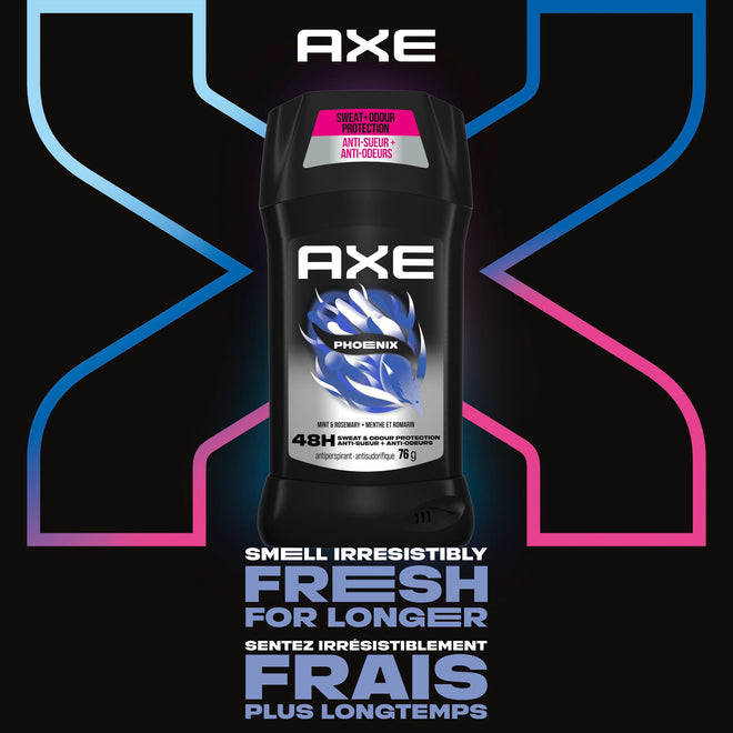 AXE Phoenix Antiperspirant Stick for 48-Hour Sweat and Odour Protection, Crushed Mint & Rosemary, 76g (Pack of 4) 🍁 All In One Marketplace Canada