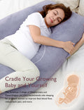 Momcozy Pregnancy Pillows for Sleeping, U Shaped Full Body Maternity Pillow with Removable Cover - Support for Back, Legs, Belly, HIPS for Pregnant Women, 57 Inch Pregnancy Pillow for Women, Grey 🍁 All In One Marketplace Canada
