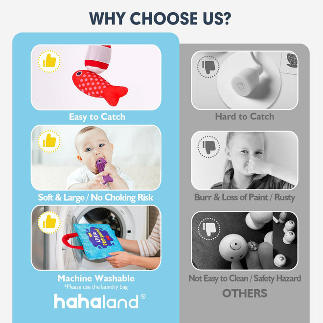 hahaland Montessori Toys for 1 Year Old - Toddler Toys for 1 2 Year Old Boys Girls Toy, Montessori Educational Baby Toy 6-12-18 Months, 10 in 1 Fishing Game with Baby Stacking Cups 🍁 All In One Marketplace Canada
