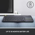 Logitech K400 Plus Wireless Touch TV Keyboard with Easy Media Control and Built-in Touchpad, HTPC Keyboard for PC-Connected TV, Windows, Android, ChromeOS, Laptop, Tablet - Black 🍁 All In One Marketplace Canada