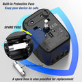 RXSQUL Universal International Power Travel Plug Adapter, 5 in 1 European Travel Plug Adapter W/ 3.5A 2xUSB-A And 2xUSB C Wall Charger and Worldwide AC Outlet for Europe USA UK AUS Asia-Black 🍁 All In One Marketplace Canada