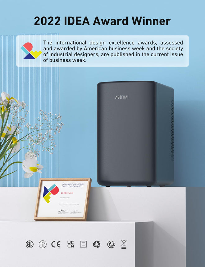 AstroAI Mini Fridge 2.0 Gen, 6 Liter/8 Cans Makeup Skincare Small Fridge 110V AC/ 12V DC Portable Thermoelectric Cooler and Warmer Little Tiny Fridge for Bedroom, Cosmetics,Car (Dark Grey) 🍁 All In One Marketplace Canada