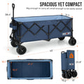 Overmont 300L Foldable Collapsible Wagon - Heavy Duty Utility Beach Wagon Cart with Rotatable Wide Wheels Inside Pockets for Camping Garden Shopping Sports - 440lbs Load 🍁 All In One Marketplace Canada