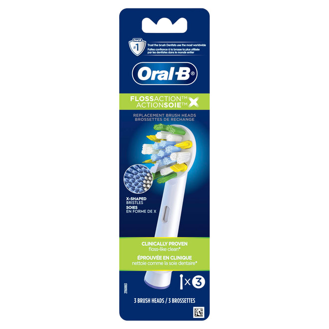 Oral-B FlossAction XFilaments Electric Toothbrush Replacement Brush Heads Refill, white (3 count) 🍁 All In One Marketplace Canada