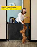 Retractable Baby Gates for Stairs, 55 Wide Mesh Dog Gate for Doorways, 33.6" Tall Easy to Use Pet Fence for The House, Toddler Safety Essentials Indoor&Outdoor, Black 🍁 All In One Marketplace Canada