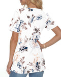 WNEEDU Womens Tops Summer T-Shirt Short Sleeve Crewneck Loose Fit Casual Basic Tee Tops 2026 New Floral White XL 🍁 All In One Marketplace Canada