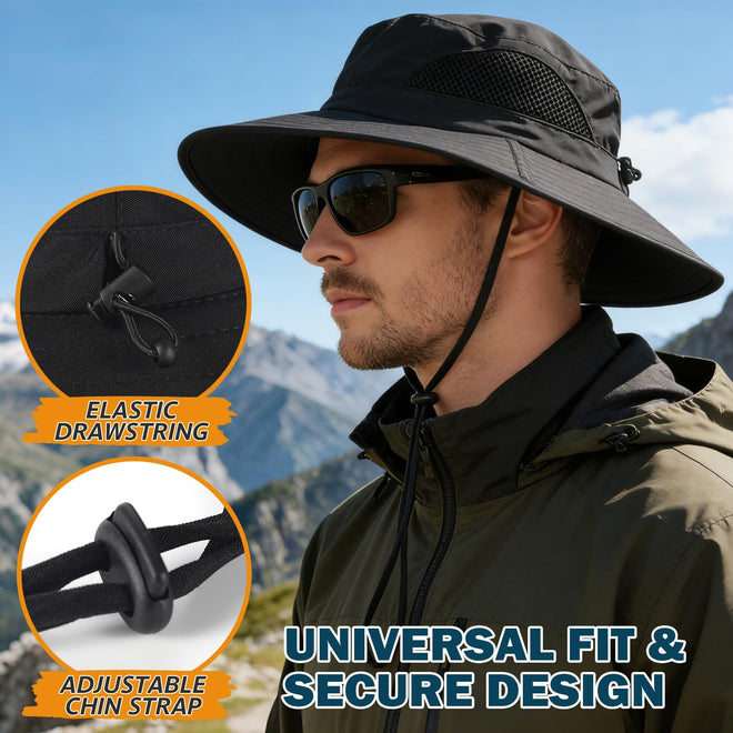 EINSKEY Sun Hat for Men/Women, Waterproof Wide Brim Bucket Hat UV Protection Boonie Hat for Fishing Hiking Garden Beach Black 🍁 All In One Marketplace Canada