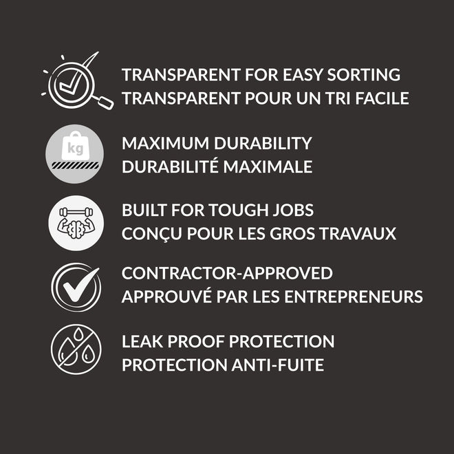 Maximum Heavy Duty Garbage Bags, 42-Gallon, 3 Mil, Clear Garbage Bags Extra Large, Tear Resistant, Industrial Strength, 32 Counts, Made In Canada 🍁 All In One Marketplace Canada