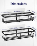 Kitsure Shower Caddy - 2 Pack Rustproof Stainless Steel Shower Organizer, No-Drill & Quick-Dry Shelves with Large Capacity, Durable Rack with 4 Hooks, Large, Black 🍁 All In One Marketplace Canada