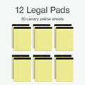 Oxford Legal Pads, 8.5 x 11 Inch, Wide Ruled, Yellow Paper, 50 Sheets per Pad, 12-Pack Notepads for School, Office, Lists, and Note Taking, Letter Size, Double-Sided Writing Pages 🍁 All In One Marketplace Canada