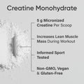 Sports Research® Creatine Monohydrate - Pure Micronized Creatine Monohydrate Powder - Improves strength, power, and performance for Women and Men | Non-GMO 100 Servings 🍁 All In One Marketplace Canada