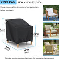 Gasadar Patio Chair Cover-2 Pack, Heavy Duty Waterproof UV Resistant Anti-Fading Chair Covers for Lawn Outdoor Furniture Chairs,33"W x 34"D x 31.1"H 🍁 All In One Marketplace Canada