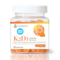 Youtheory K2D3 Zero Sugar Gummies, 1000 IU D3 & MK-7 100 mcg K2, Helps Develop & Maintain Bones & Teeth, Peach Flavour, Vegetarian, 60 Gummies 🍁 All In One Marketplace Canada