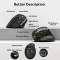 Acer Wireless Ergonomic Mouse, Rechargeable Vertical Mouse, 3 Adjustable DPI 1600/1200/1000, Ergo Mice, 2.4GHz Computer Mouse with 6 Buttons, 2.4GHz USB Receiver for Laptop, PC, Desktop 🍁 All In One Marketplace Canada