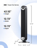 DREO Smart Tower Fan for Bedroom, Upgraded DC 9 Speeds 20dB Ultra-Quiet Floor Fan, 90° Oscillating Fans with 28ft/s Velocity, 12H Timer, Standing Fan, Bladeless Fan Powerful for Home Office Room 🍁 All In One Marketplace Canada