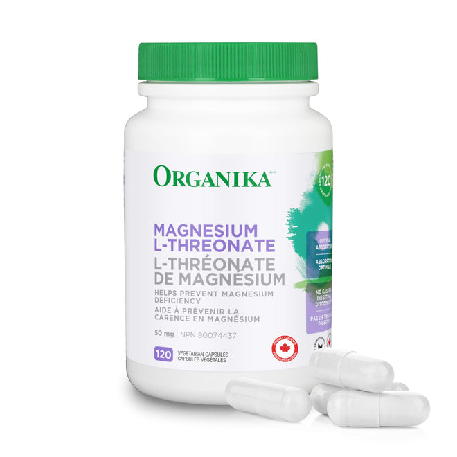 Organika Magnesium L-Threonate- High Absorption to Boost Magnesium Levels- 120vcaps 🍁 All In One Marketplace Canada