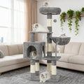 Heybly Cat Tree with Toy, Cat Tower condo for Indoor Cats, Cat House with Padded Plush Perch, Cozy Hammock and Sisal Scratching Posts, Light Gray S HCT004SW 🍁 All In One Marketplace Canada