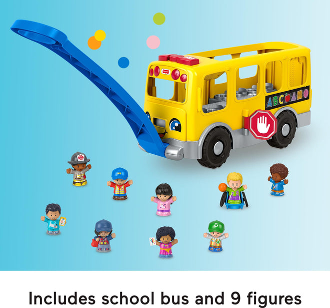 Fisher-Price Little People Toddler Toy Big Yellow School Bus & Community Heroes Set, Musical Pull-Along Vehicle & Figures for Kids Ages 1+ Years 🍁 All In One Marketplace Canada