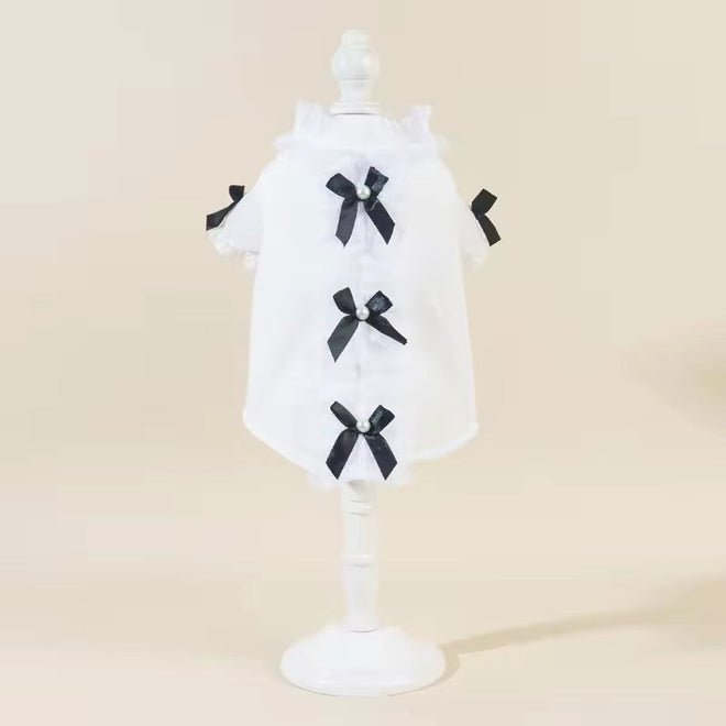 Charlise Shirt & Bow Set for Dogs – Elegant Dog Shirt Outfit