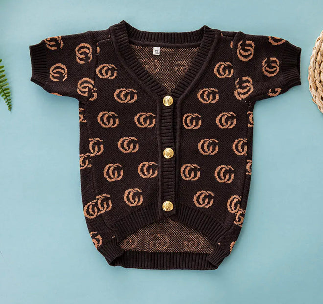 Gigi Dog Sweater Cardigan | Knit Dog Cardigan