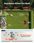VEVOR Retractable Hose Reel, 115 ft x 1/2 inch, 180° Swivel Bracket Wall-Mounted, Garden Water Hose Reel with 9-Pattern Nozzle, Automatic Rewind, Lock at Any Length, and Slow Return System 🍁 All In One Marketplace Canada