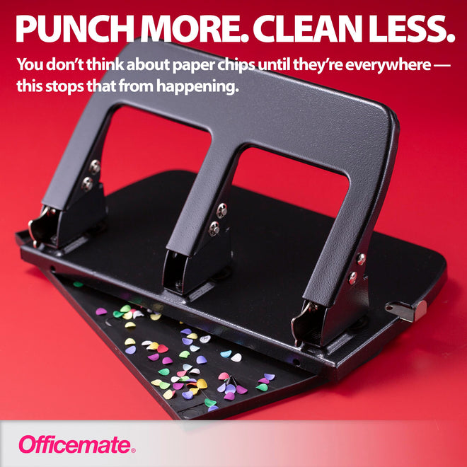 Officemate Medium Duty 3 Hole Punch with Ergonomic Handle, 30 Sheet Capacity, Black (90088) 🍁 All In One Marketplace Canada