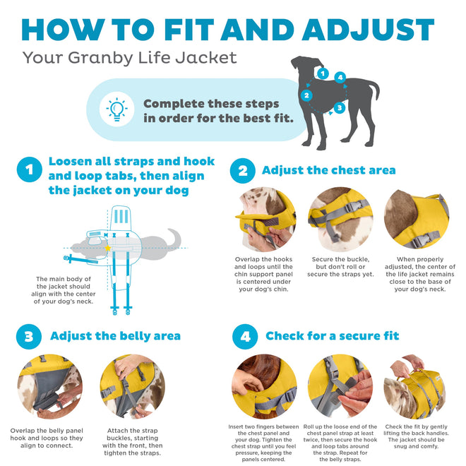 Outward Hound Granby Splash Dog Life Jacket with Handle, Reflective Floating Vest for Swimming & Boating, Maximum Buoyancy, All Skill Levels, Small Dogs & Puppies (16–20" Girth), Yellow, Small 🍁 All In One Marketplace Canada
