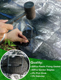 Wohohoho 102Pcs 6 Inches Landscape Staples with Gasket Kit. 50Pcs U-Shaped Garden Stakes and Plastic Fixing Gasket, with Pick Hook and Black Hammer. Pins for Tent Turf Weed Barrier Fabric Hose Fence 🍁 All In One Marketplace Canada