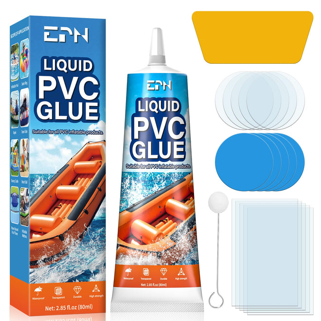 EPN Air Mattress Patch Kit, Waterproof Vinyl Pool Liner Repair Kit for Inflatables, Air Mattress, Swimming Ring, Tent, Bounce House, Inflatable Toys, Hot Tub, PVC Boat, Raft, Kayak (80ml*1) 🍁 All In One Marketplace Canada