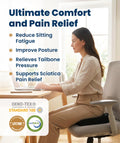 Everlasting Comfort Doctor Recommended Memory Foam Seat Cushion for Office Chairs & Car - Ergonomic Office Desk Accessories - Cushions for Tailbone Pain Relief, Sciatica (Black, Large) 🍁 All In One Marketplace Canada