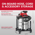 Vacmaster VOC508S 1101 5-Gal 4 Peak HP Stainless Steel Wet/Dry Vac Red 🍁 All In One Marketplace Canada