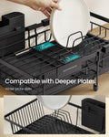 SONGMICS Dish Drainer Rack, Large Extendable Draining Board Rack for Small Spaces, 360° Rotating Extendable Spout, Kitchen Sink Drainer, Steel, 46.5 x 29.6 x 14 cm, Ink Black KCS556BH01 🍁 All In One Marketplace Canada