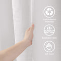 Waffle Weave Shower Curtain with Stainless Steel Hooks - 256 GSM Heavy Duty Fabric Bath Curtains, Hotel Luxury Quality, Water Resistant, Machine Washable, Weighted Hem, 72 x 72 Inches (White) 🍁 All In One Marketplace Canada