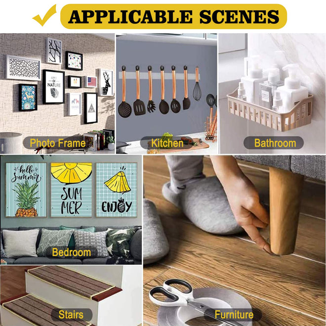 Double Sided Mounting Tape,1.2" x 200",Heavy Duty Removable Nano Adhesive Tape for Walls,Adhesive Strips Strong Sticky Gel Grip Tape,Transparent Poster Tape Wall Tape for Picture Carpet Decoration 🍁 All In One Marketplace Canada
