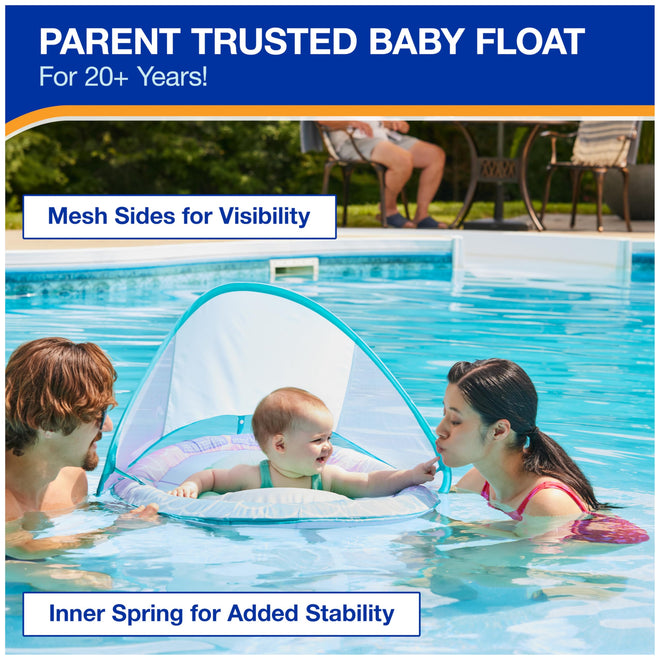 SwimWays Baby Spring Float, Baby Pool Float with Canopy, Swim Training PFD, Swimming Pool Accessories for Babies and Toddlers 9-24 Months, Mermaid 🍁 All In One Marketplace Canada